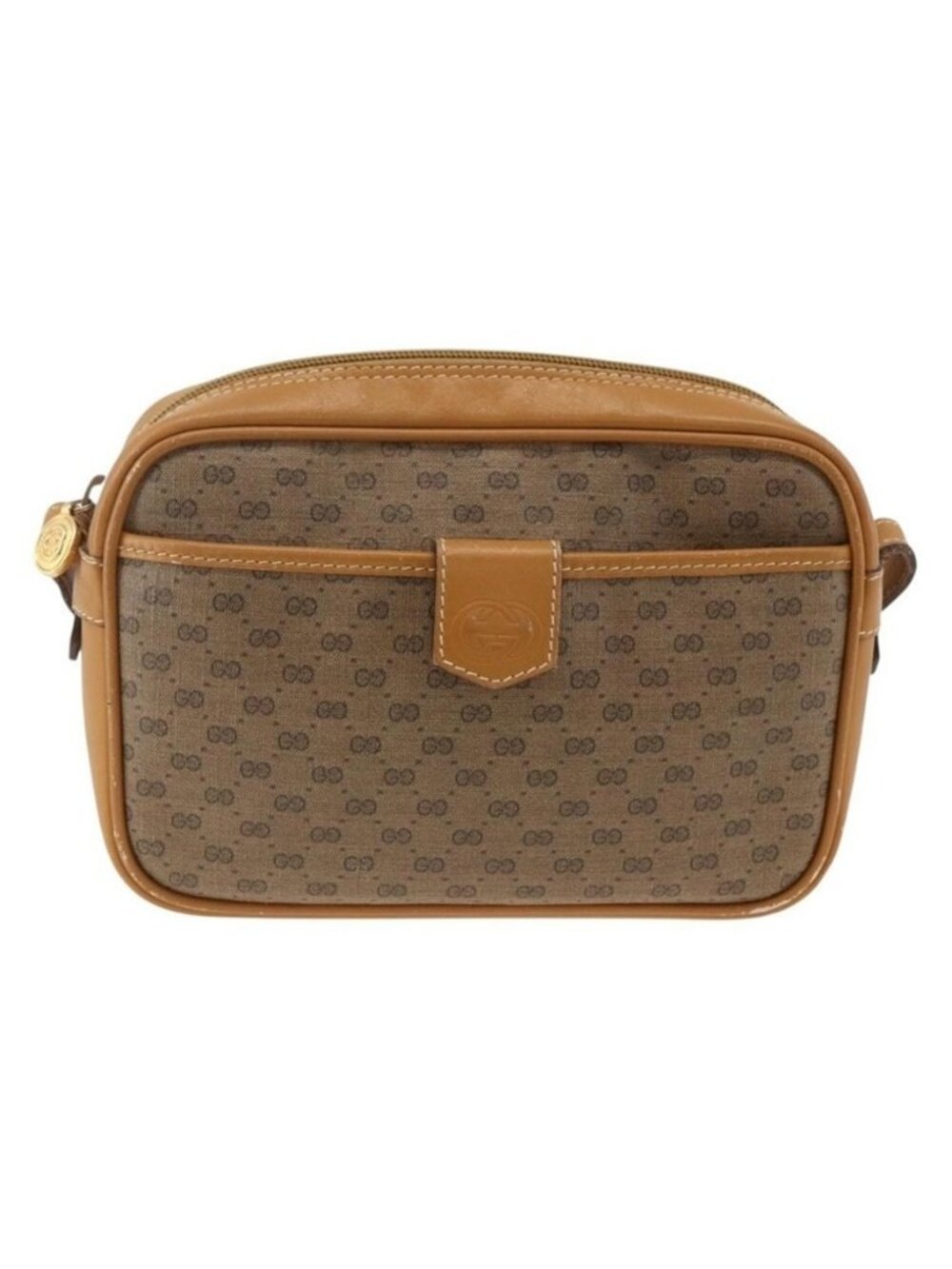 Authentic GUCCI Micro GG Supreme Shoulder Bag PVC Beige Gold 007 104 0098 - Picture 11 of 16